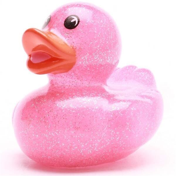 Glittery rubber duck - pink - rubber duck