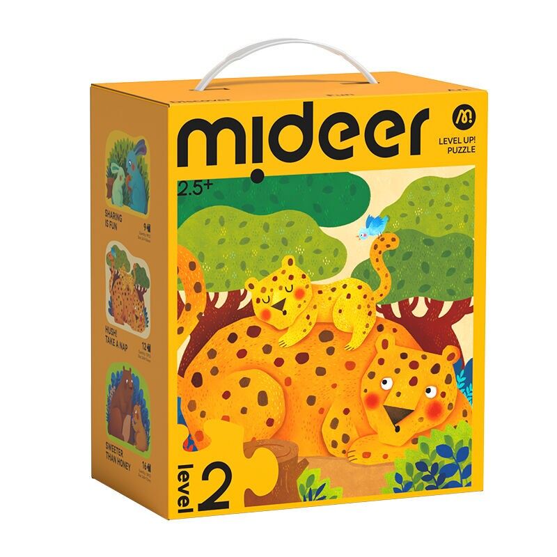 Juego de rompecabezas progresivo - Nivel 2 - A partir de 2,5 años - Animales y sus crías - 3 rompecabezas