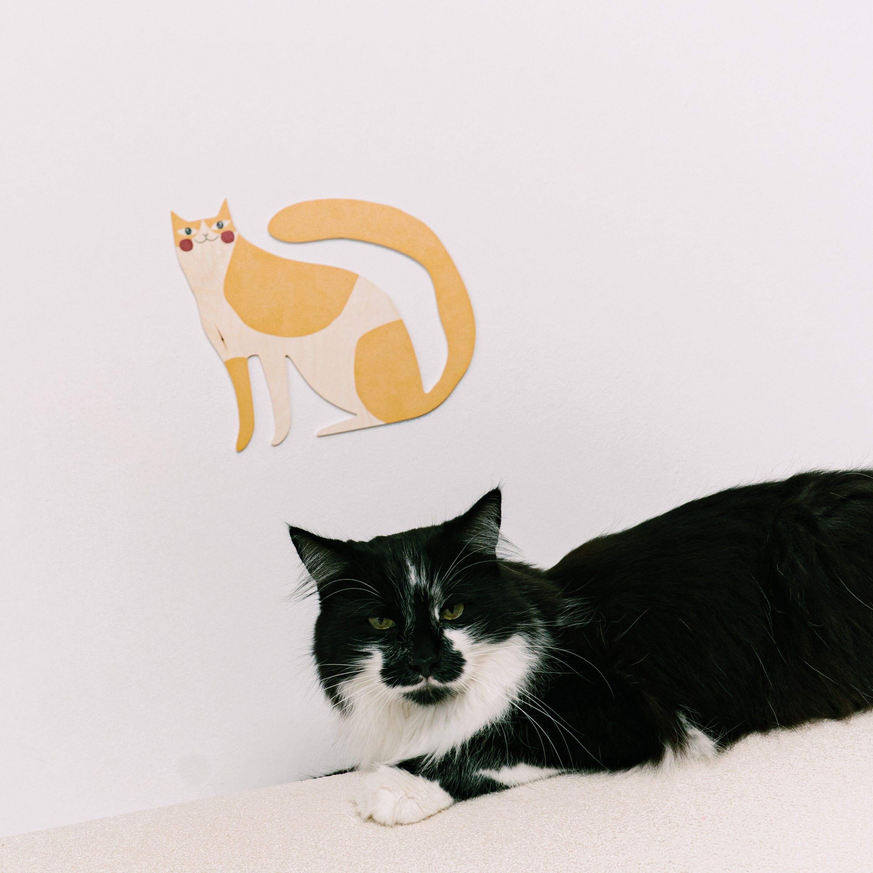 Décoration de muffin en forme de chat, décoration murale en bois