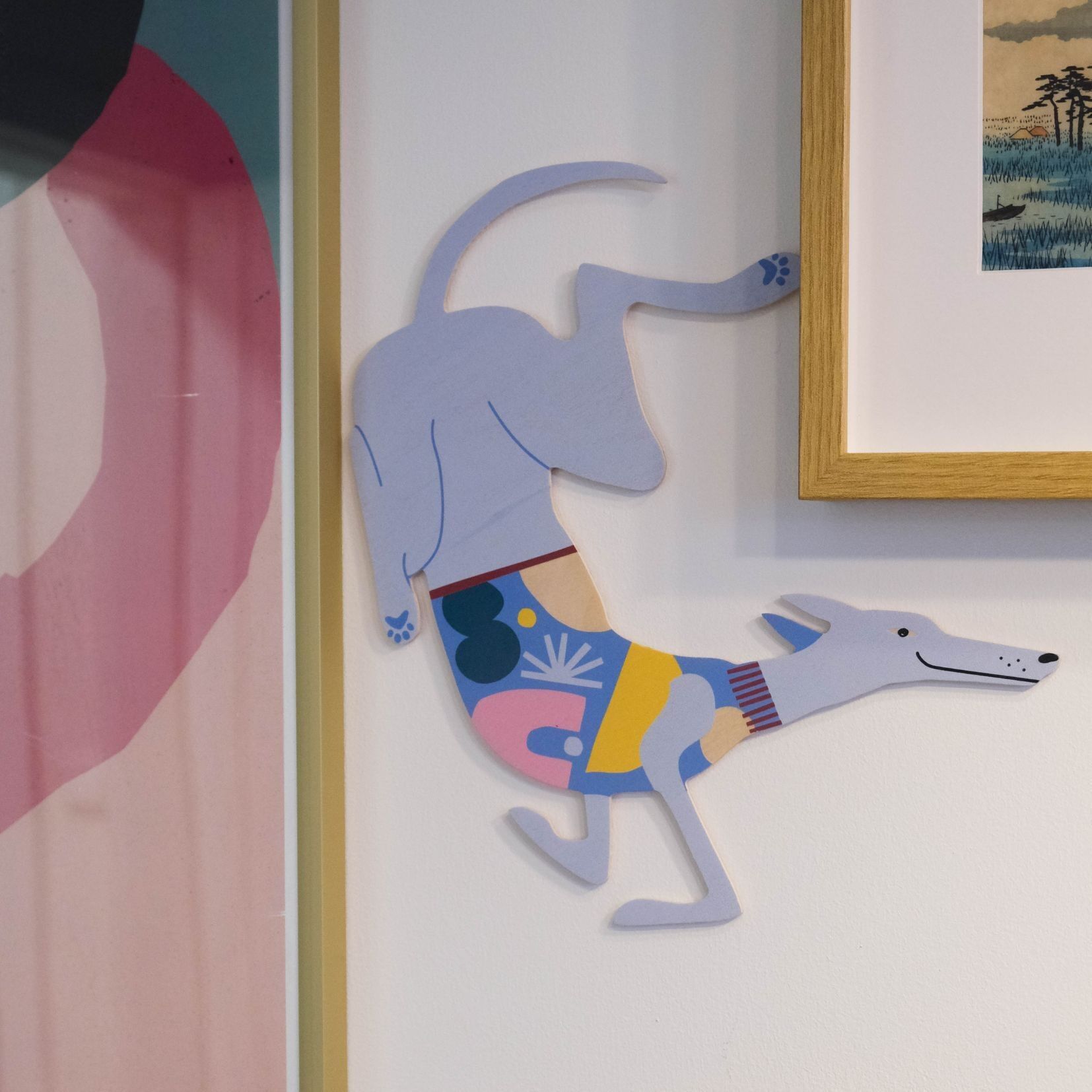 Harold le lévrier – décoration murale en bois, accessoire de décoration