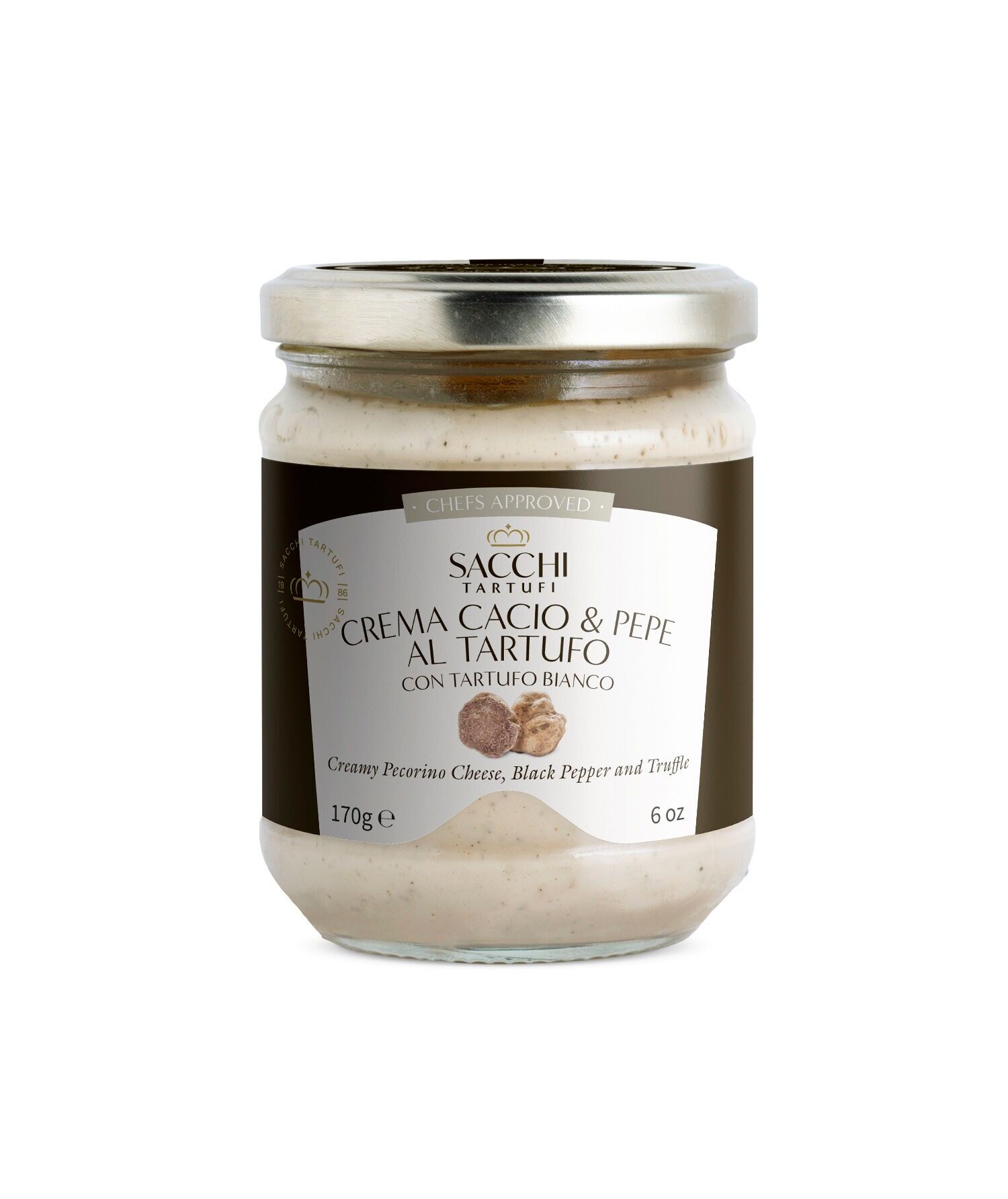Crème - Crème fromagère Pecorino à la truffe et poivre noir - 170 grs - Sacchi Tartufi