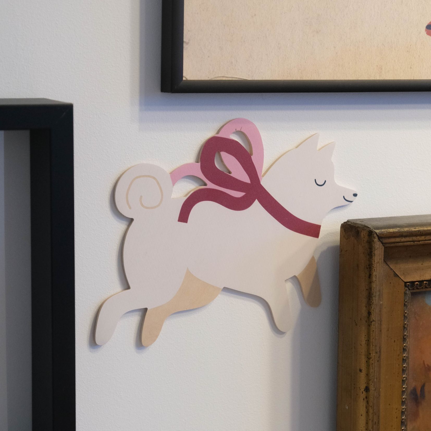 Marshmallow le Samoyède – décoration murale en bois, accessoire de décoration