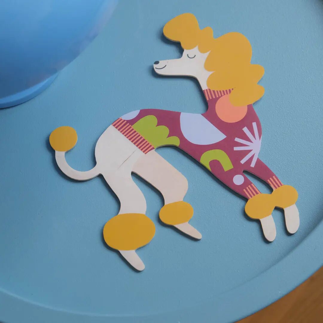Pompom the Poodle – wooden wall decoration