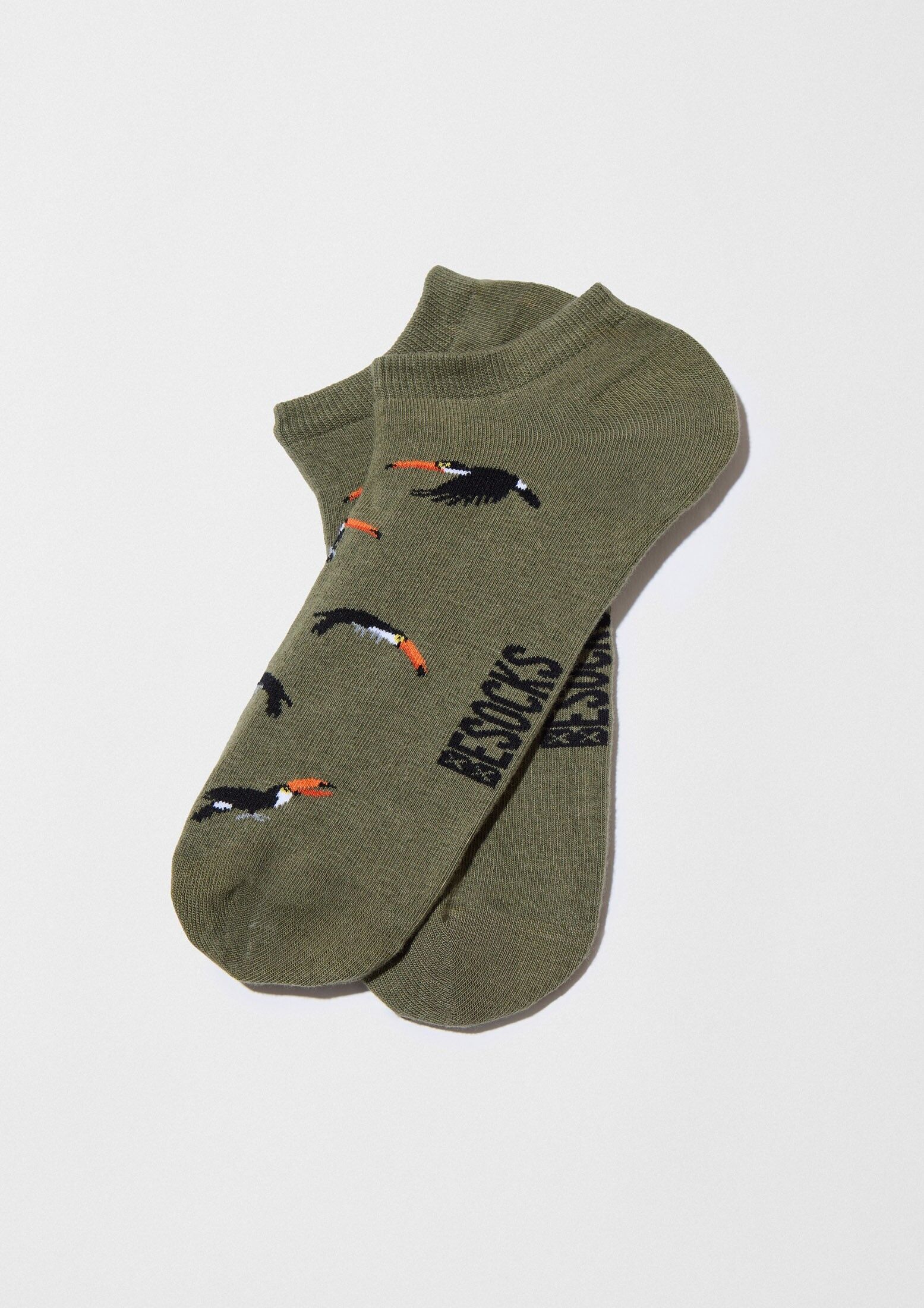 BeToucan Military Green - 100% Organic Cotton Ankle Socks