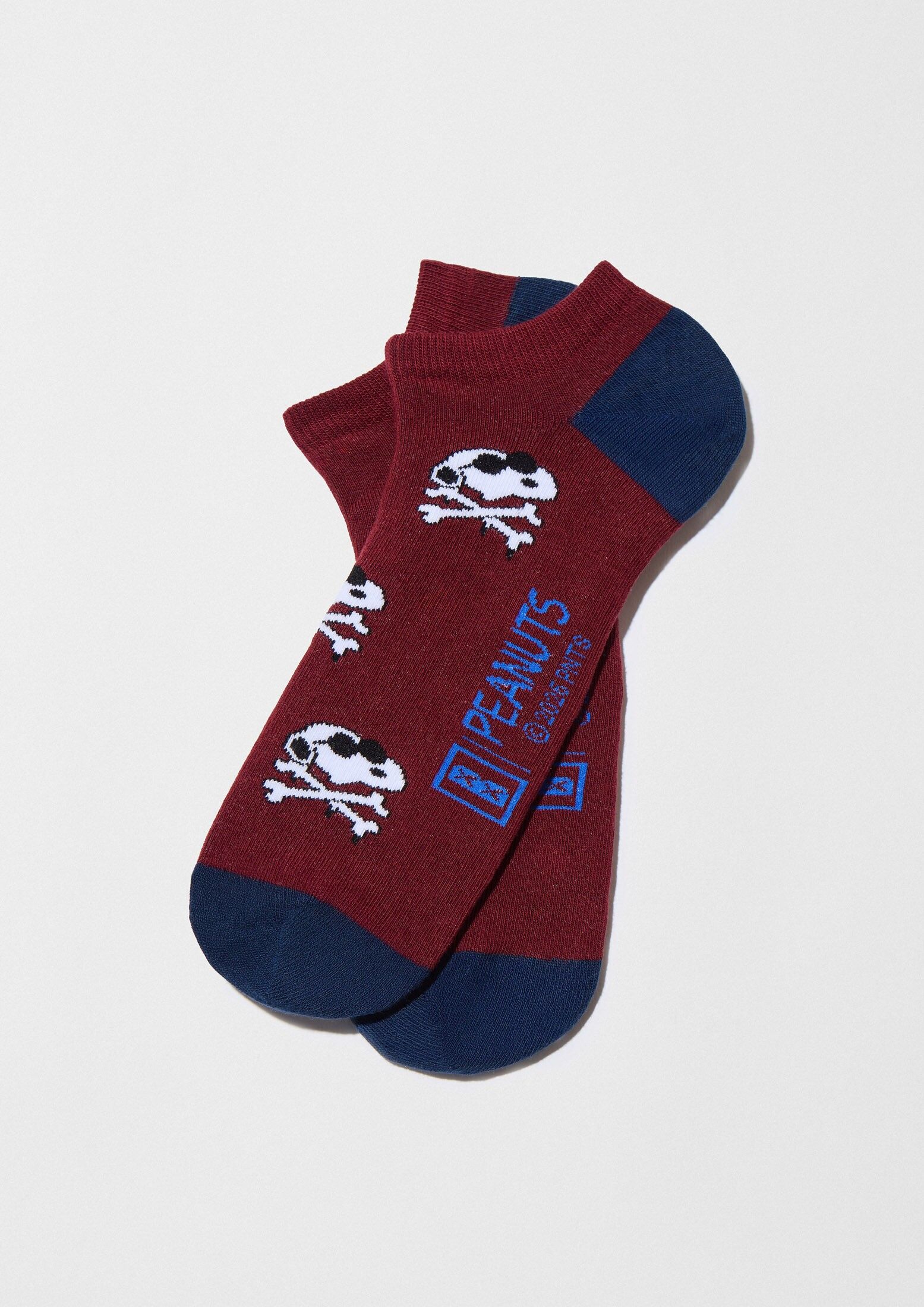 BeSnoopy Skull Burgundy - 100% Organic Cotton Ankle Socks