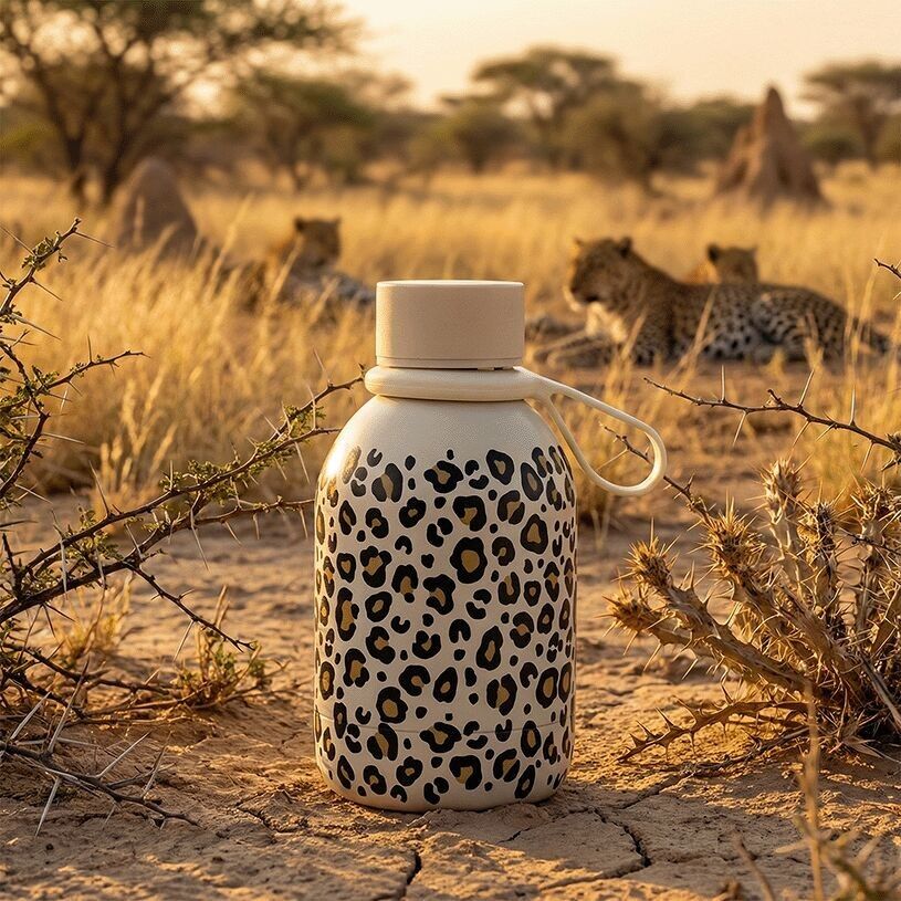Insulated Bottle - Blush - Leopard 350ml
