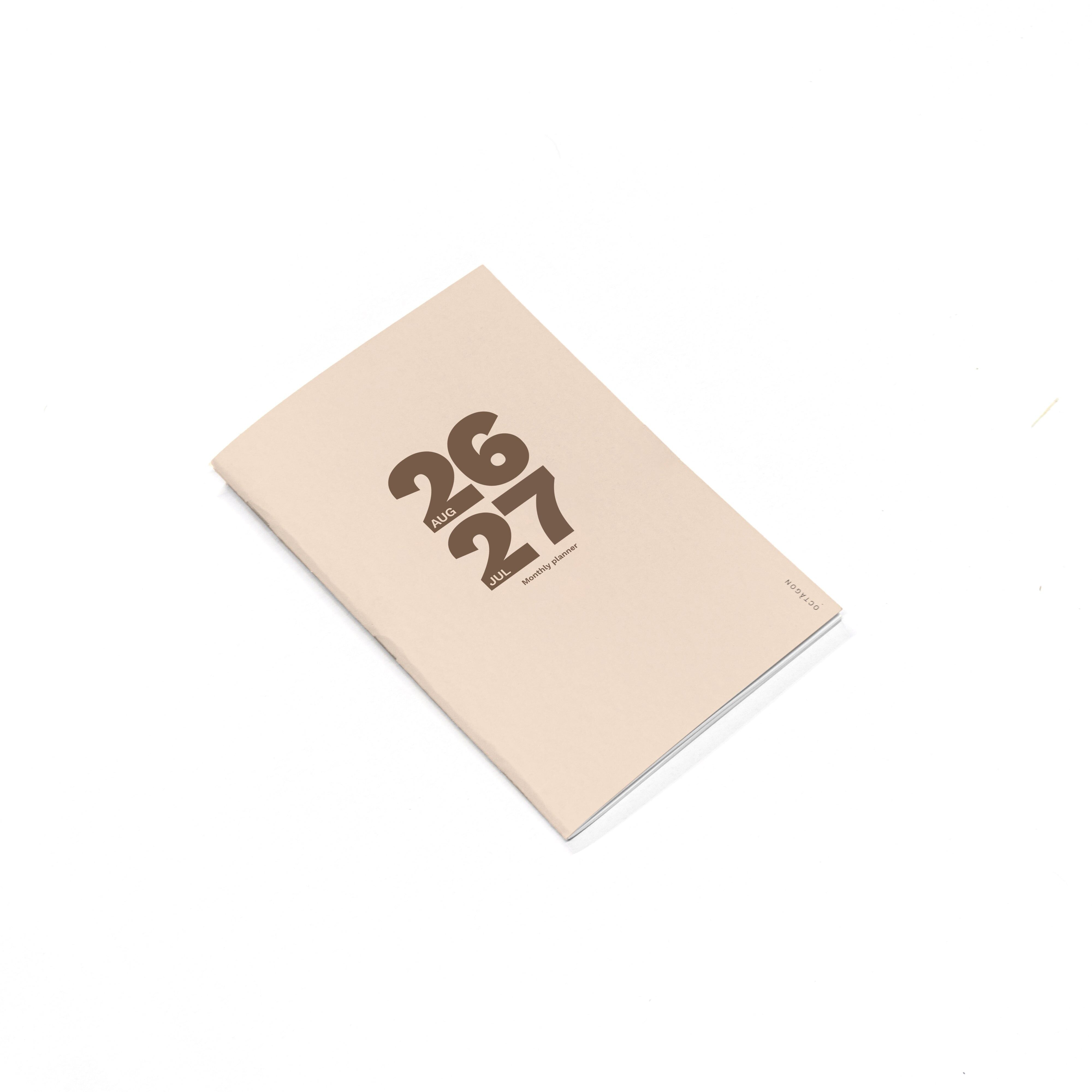 2026-2027 Small Monthly Planner PLUS · Similar A5 size · Biscuit color