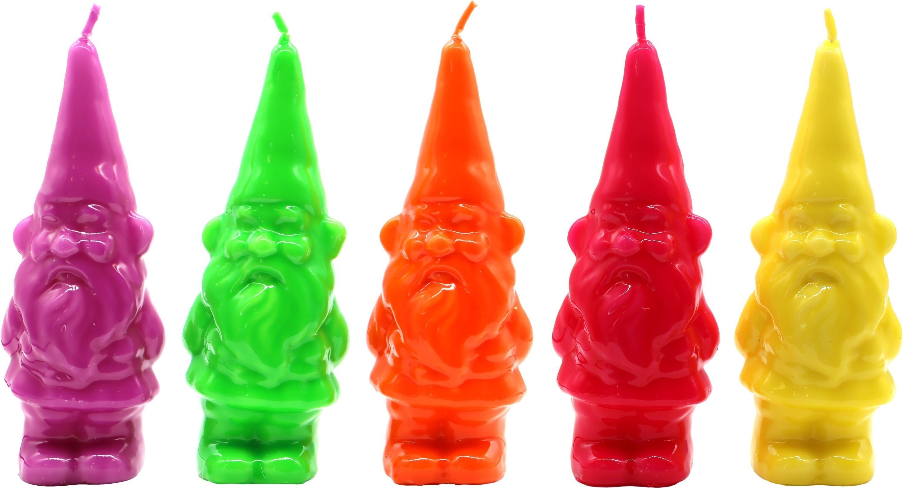 GLOSSY GLOW DWARF CANDLES 5-PIECE SET (HOFF1347)