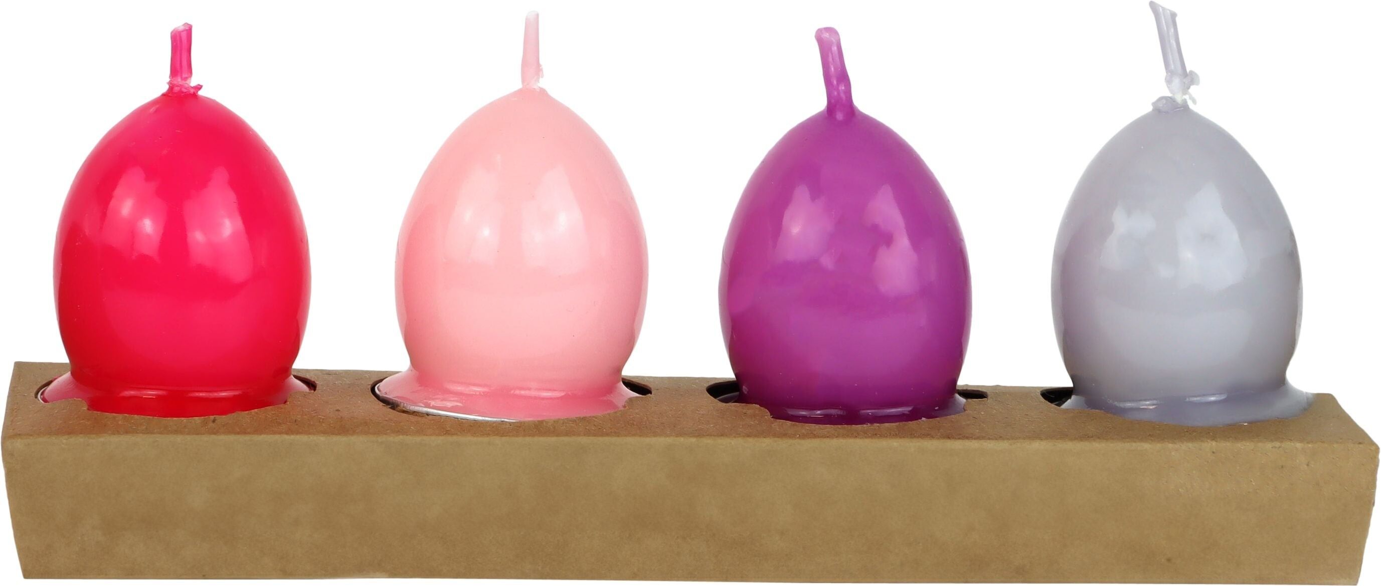GLOSSY GLOW TEA LIGHTS 4-PIECE SET (HOFF1269)