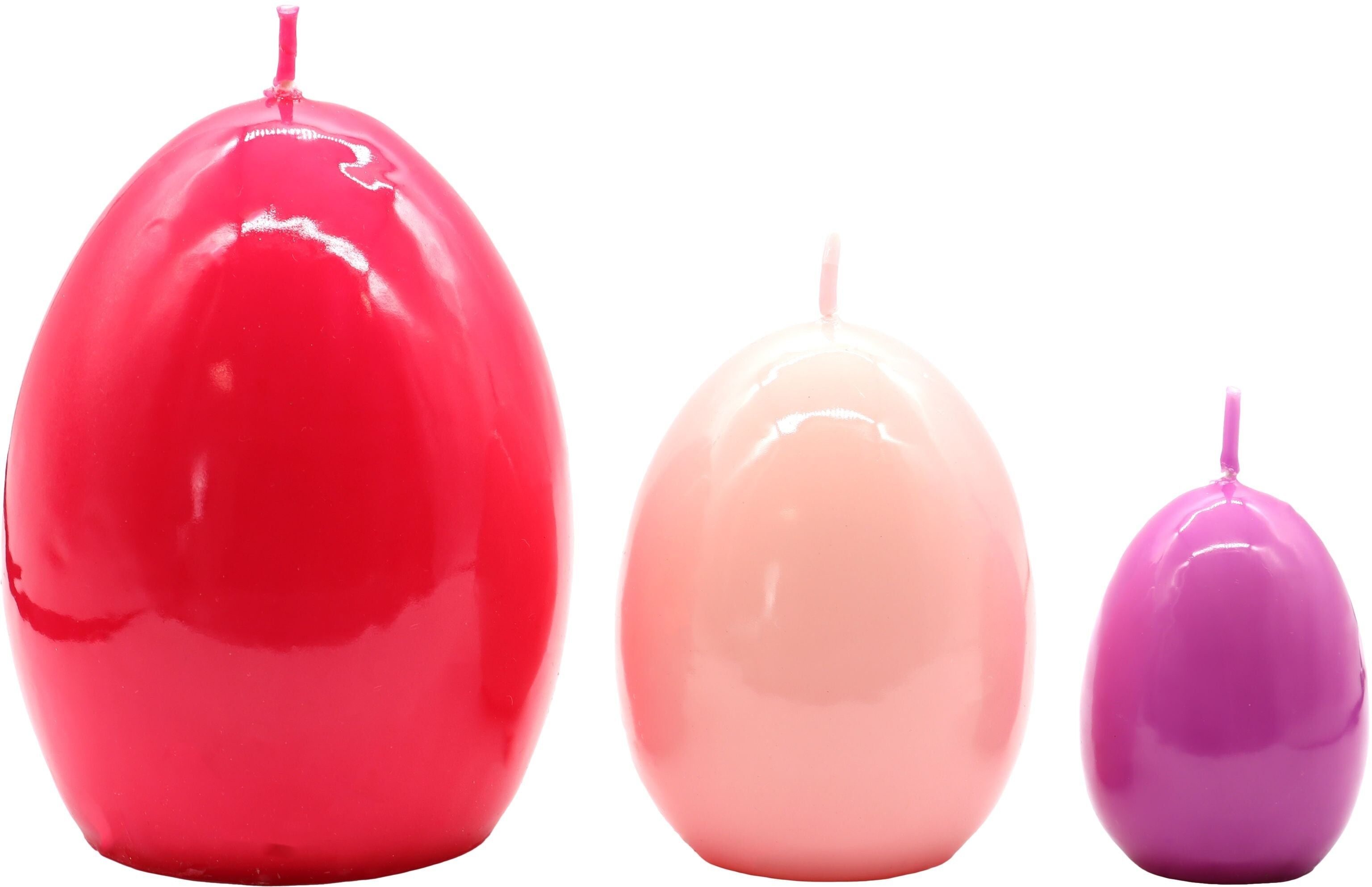 GLOSSY GLOW EGG CANDLES 3-PIECE SET (HOFF1219)