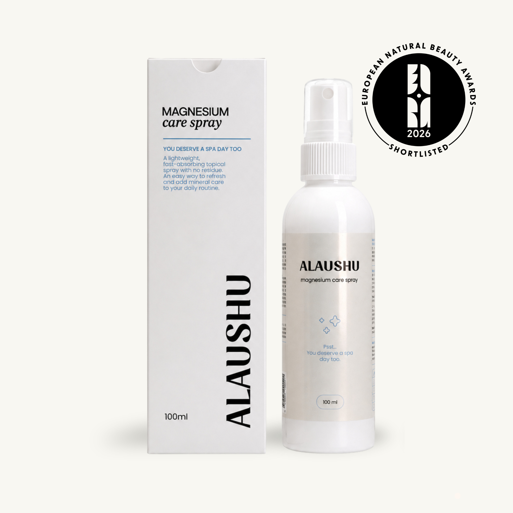 ALAUSHU® Spray corpo al magnesio - spray cosmetico per la cura della pelle (100 ml)