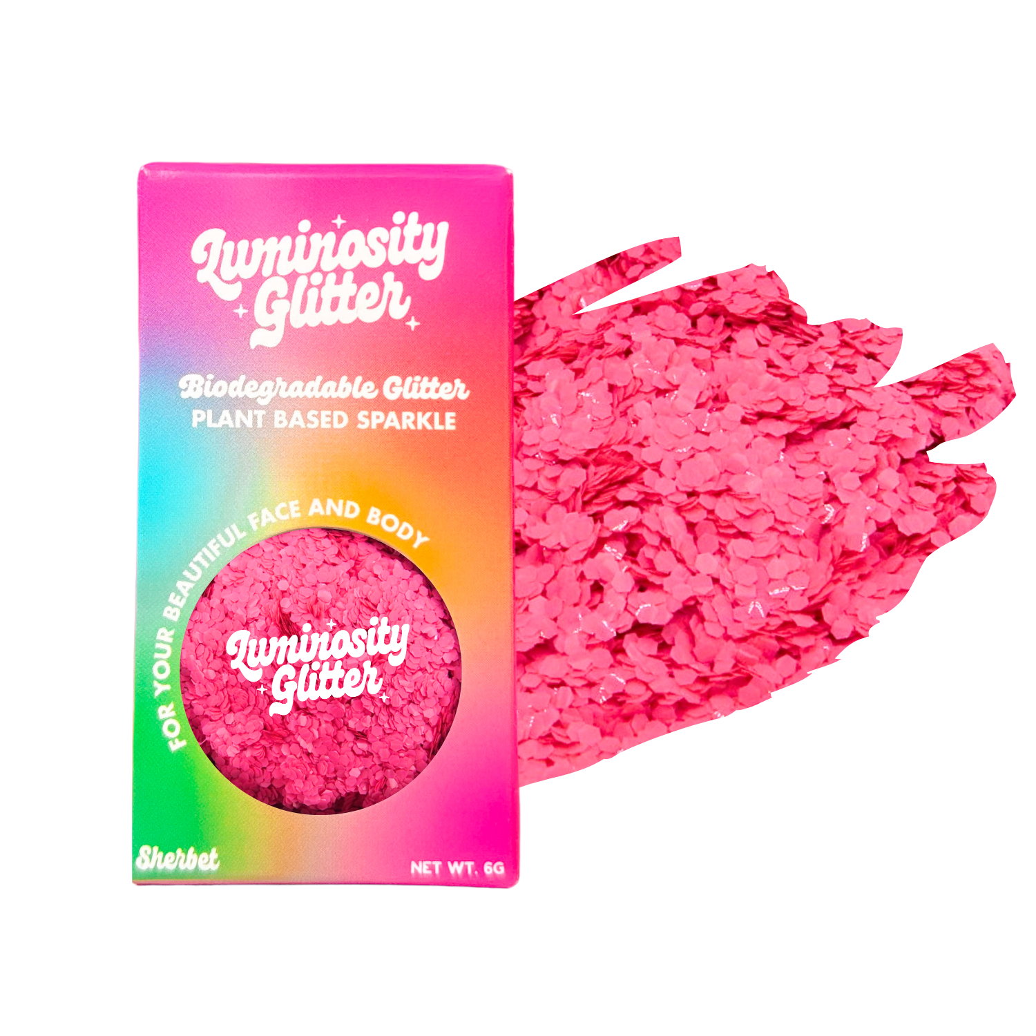 Erdbeer-Pink, deckender, grober Festivalglitter | Öko-Glitter für Gesicht und Körper | Bioglitter