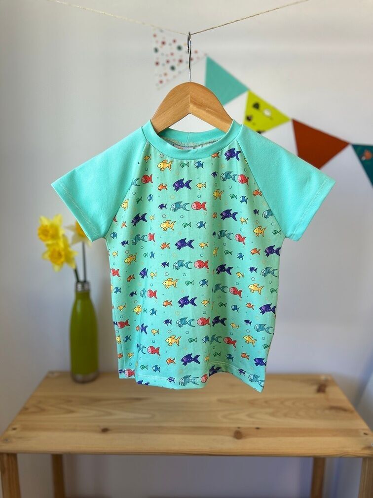"Turquoise Bloubloup" short-sleeved T-shirt