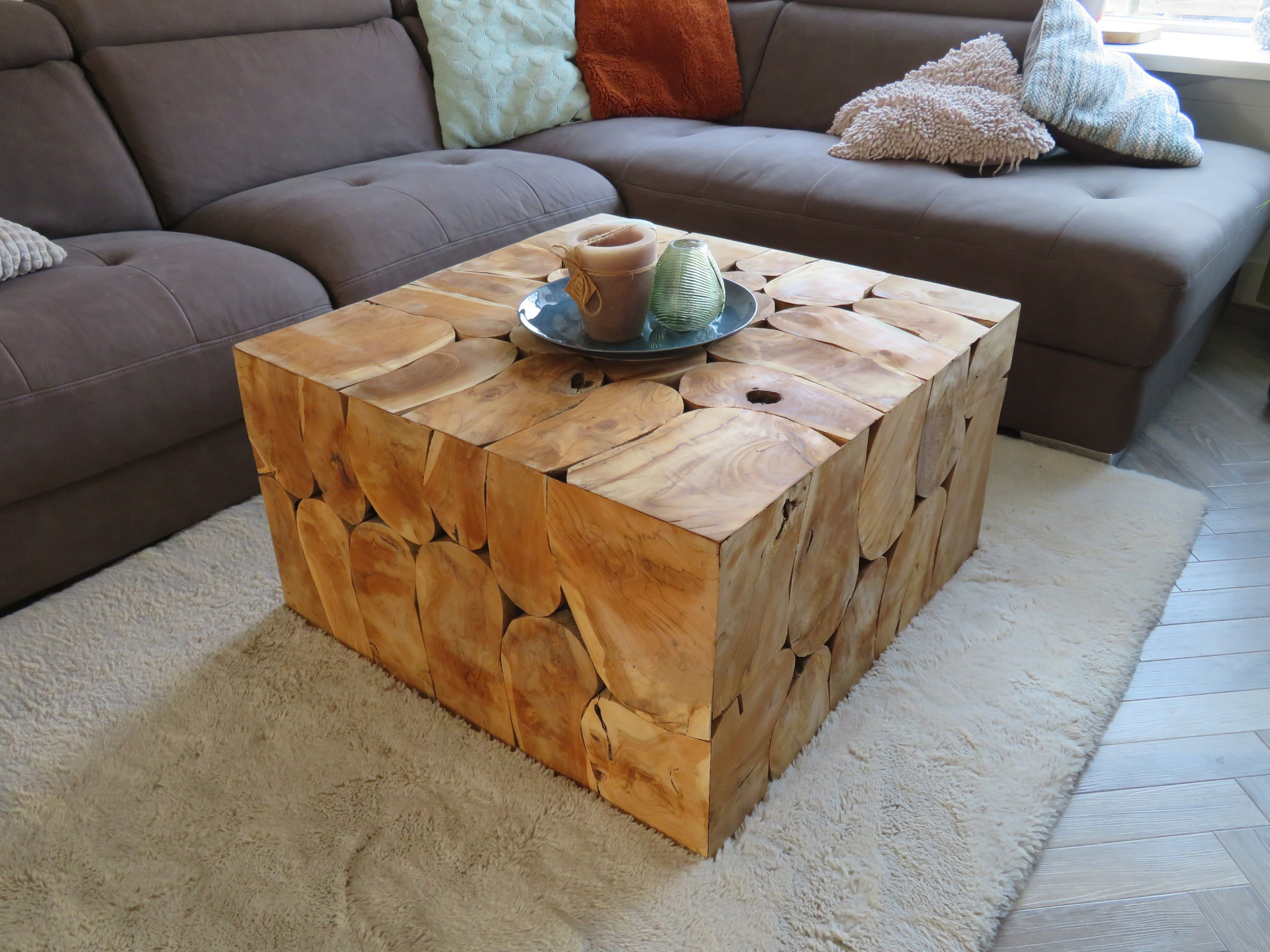 Square coffee table - Teak wood