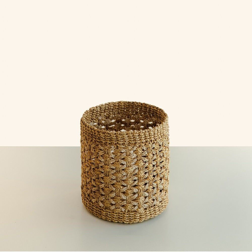 Handwoven decorative basket for plants or storage-Cuyo