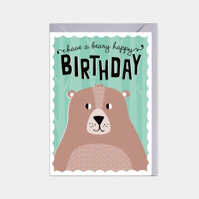 Tarjeta de cumpleaños - feliz cumpleaños 'beary'