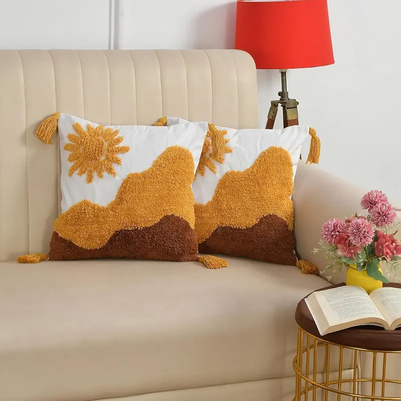 Kaufen Sie Gesteppter Baumwollkissenbezug – Boho-Stil – 40 x 40 cm, 2er-Pack (Großhandel) zu Großhandelspreisen