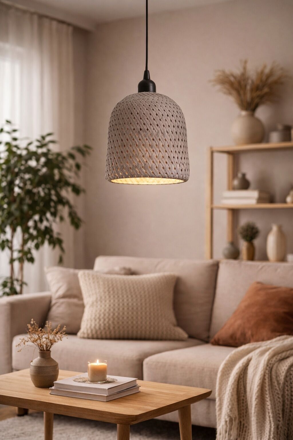 Grey PTMD Duce bamboo design pendant lamps