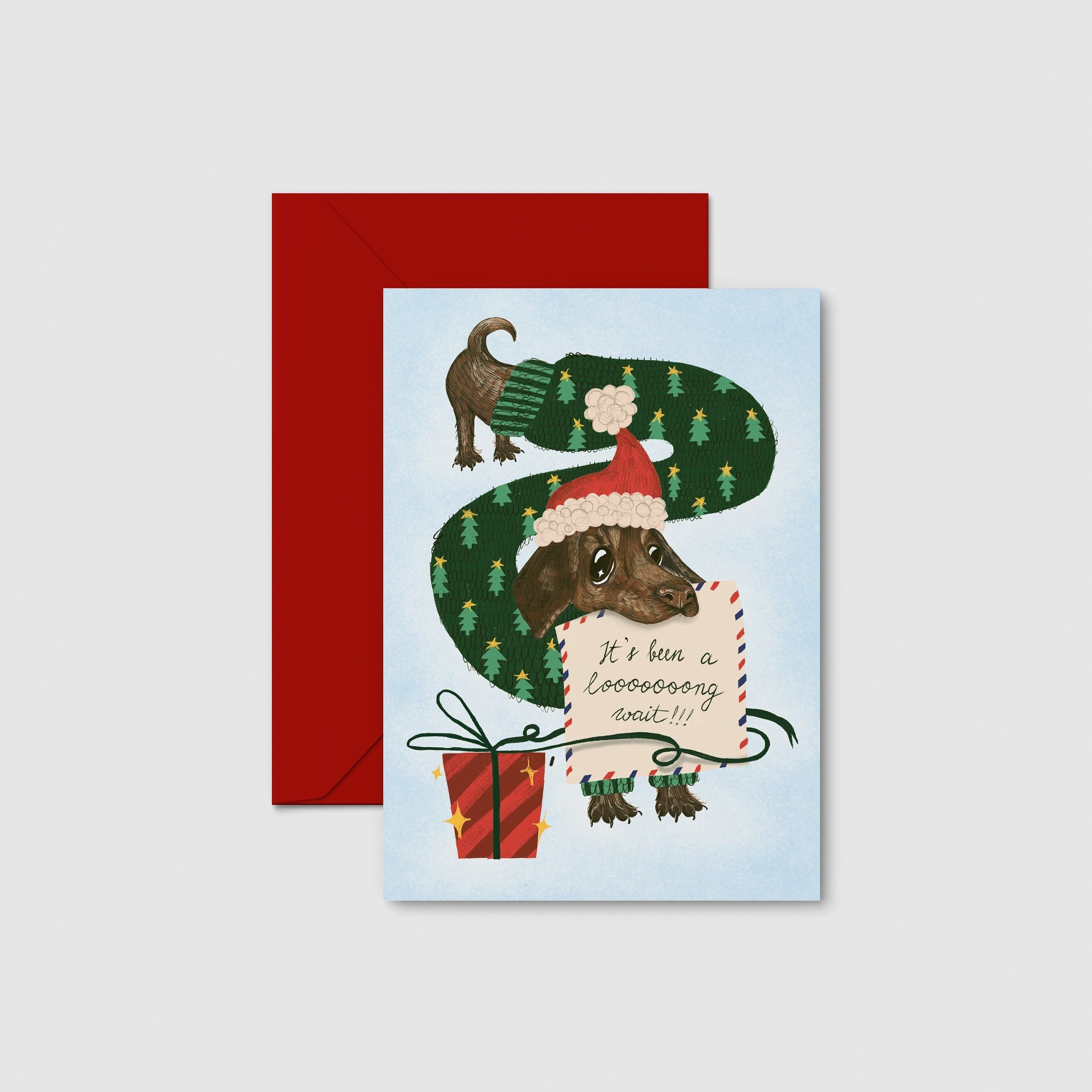 Postkarte „Weihnachtsdackel“