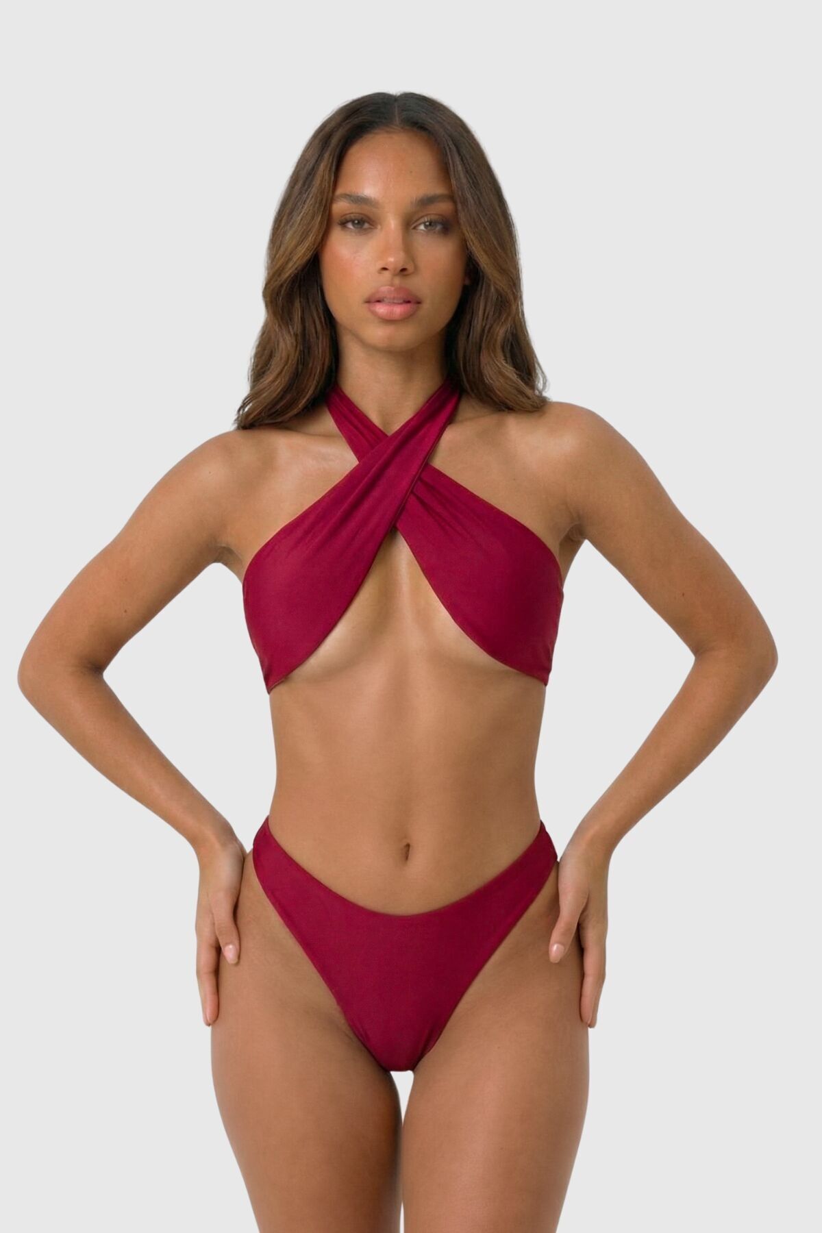 Top de bikini Nusa – Rojo Granate