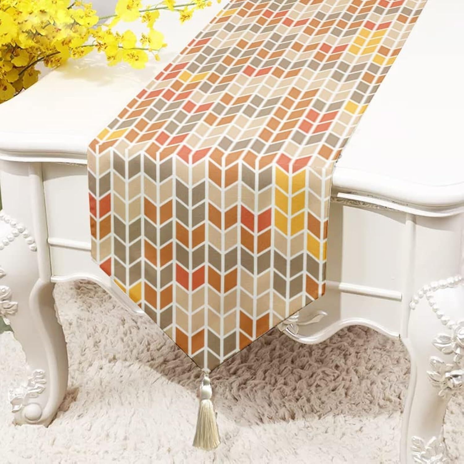Tischläufer & Bettläufer im Großhandel – Geometrisches Muster aus Baumwollmischgewebe – 13 x 60 Zoll