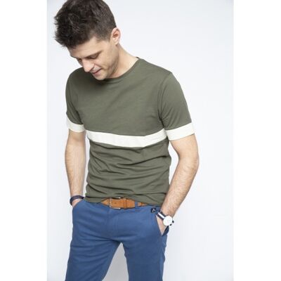 Brooklyn Razor T-shirt Green Stripe White