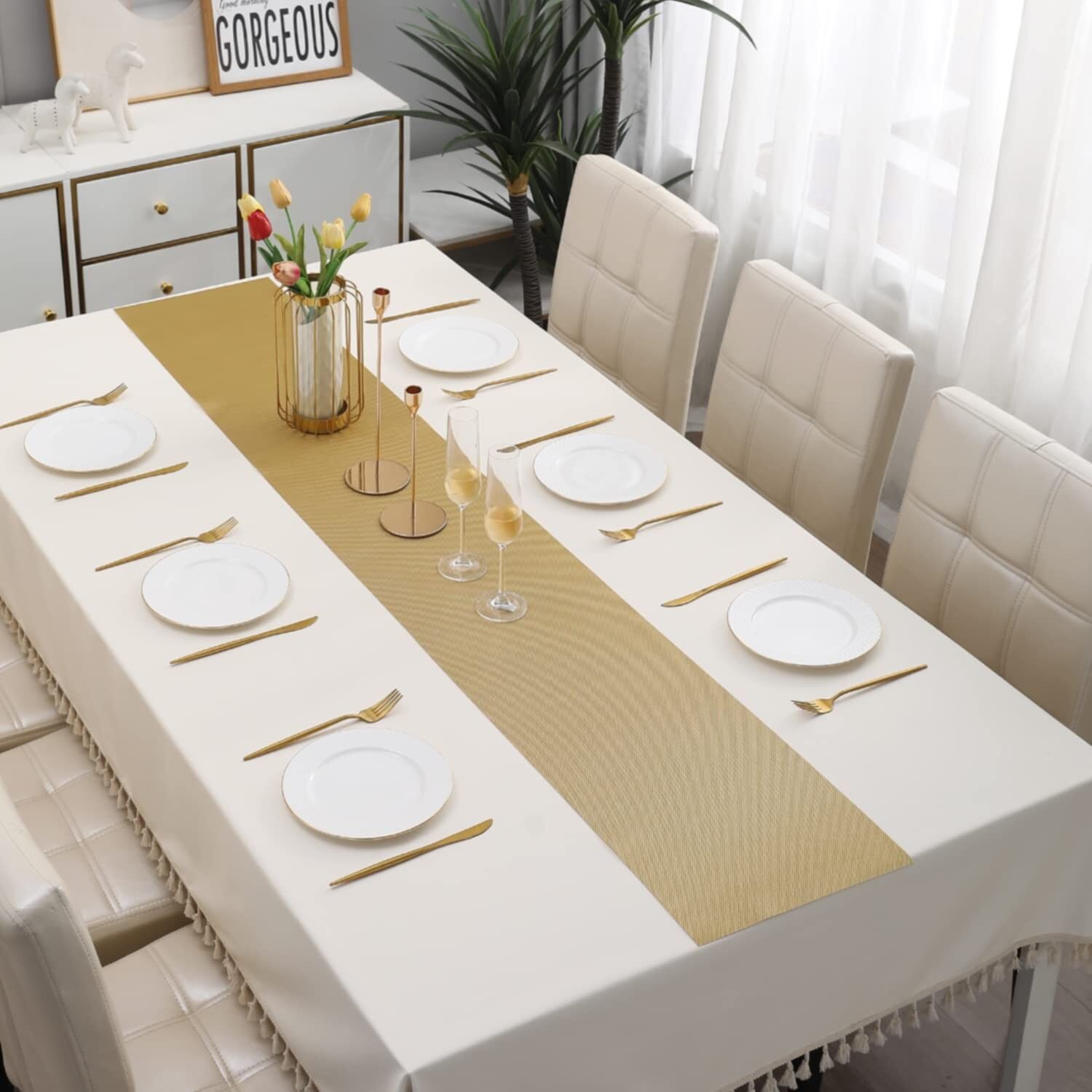 Tischläufer – Polyestergemisch – 30 x 180 cm – Strapazierfähig & Waschbar