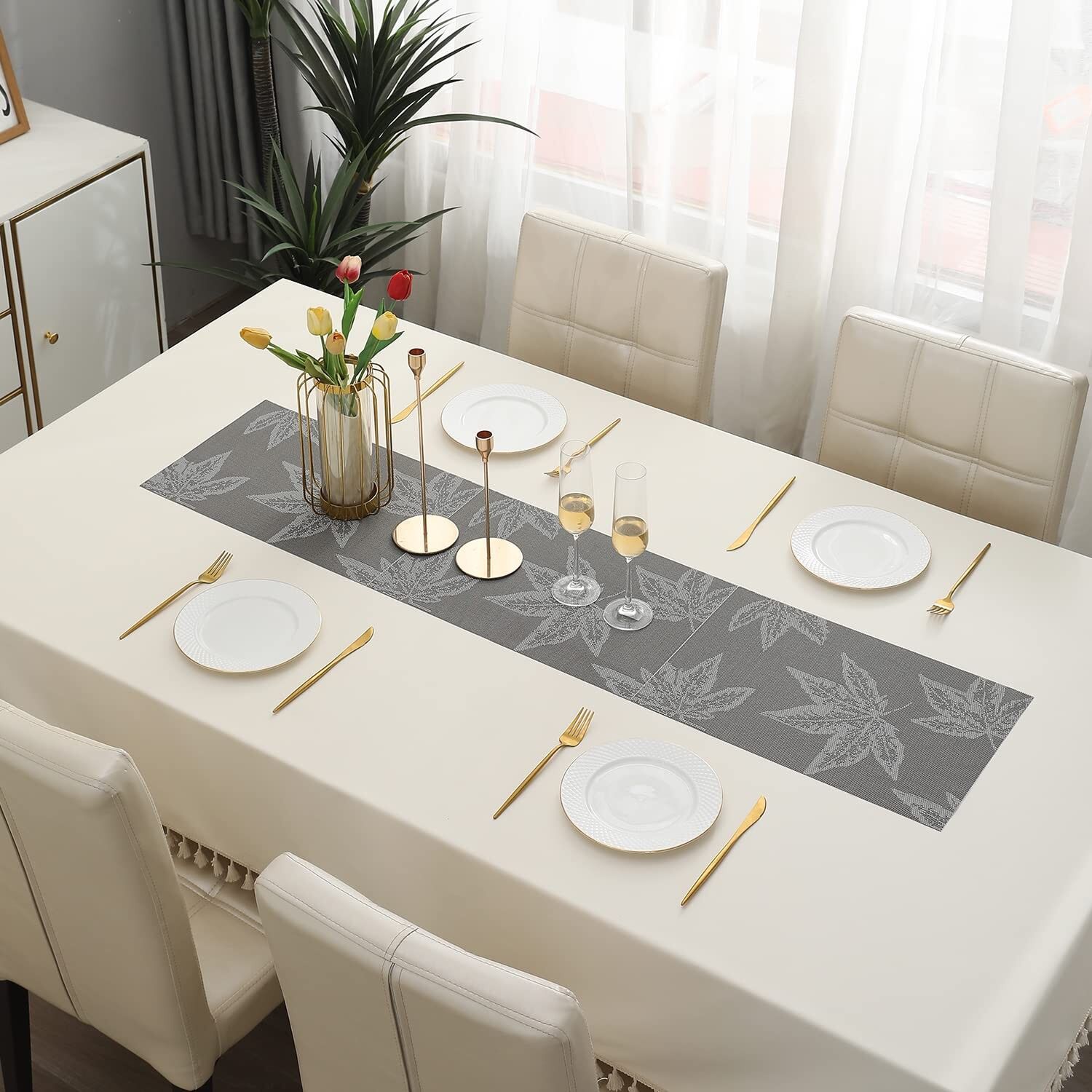 Tischläufer (Großhandel) – Polyestergemisch, pflegeleicht – 30 x 135 cm, Grau