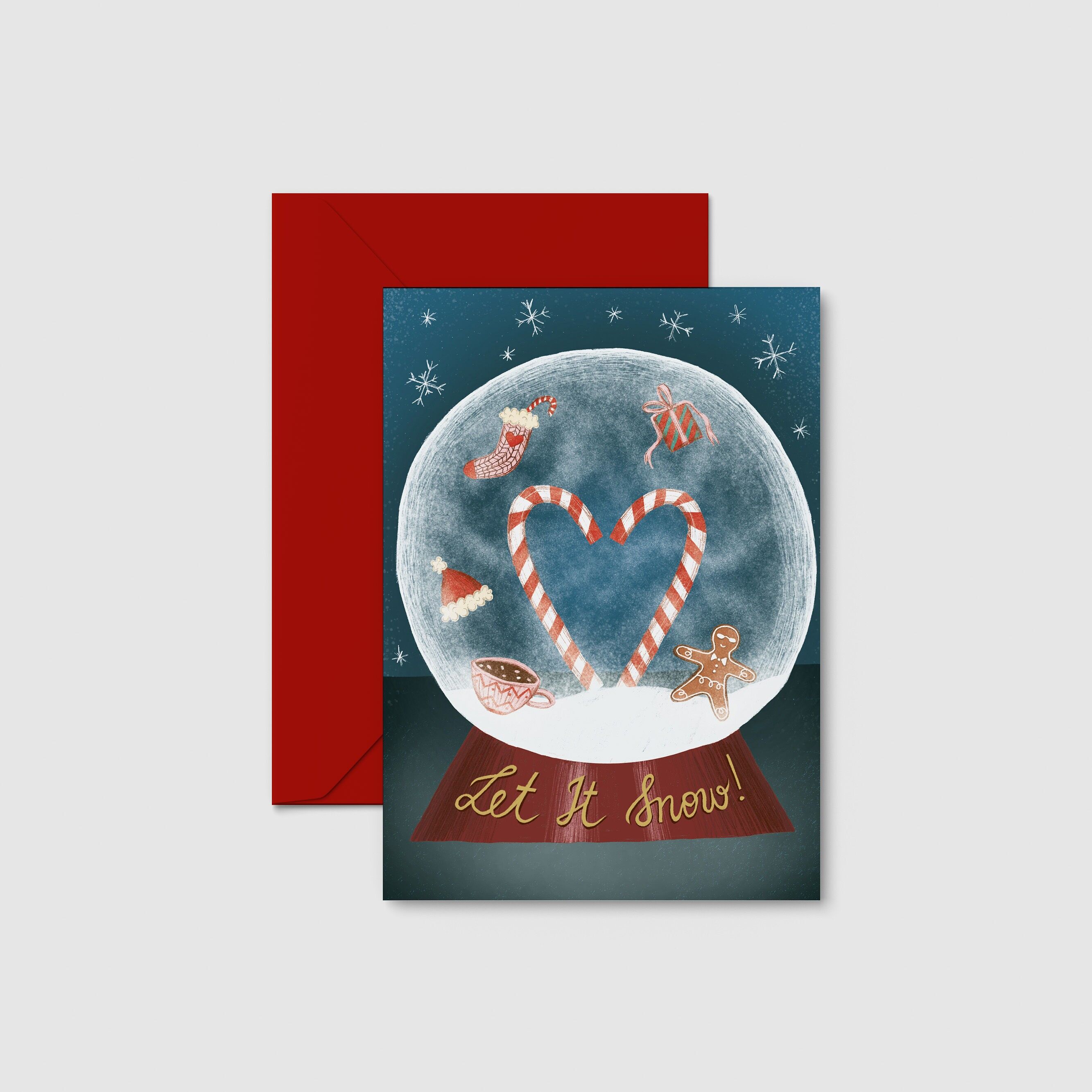 Postkarte „Schneekugel“