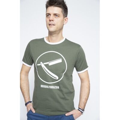 Brooklyn Rasiermesser T-Shirt Logo Olivgrün