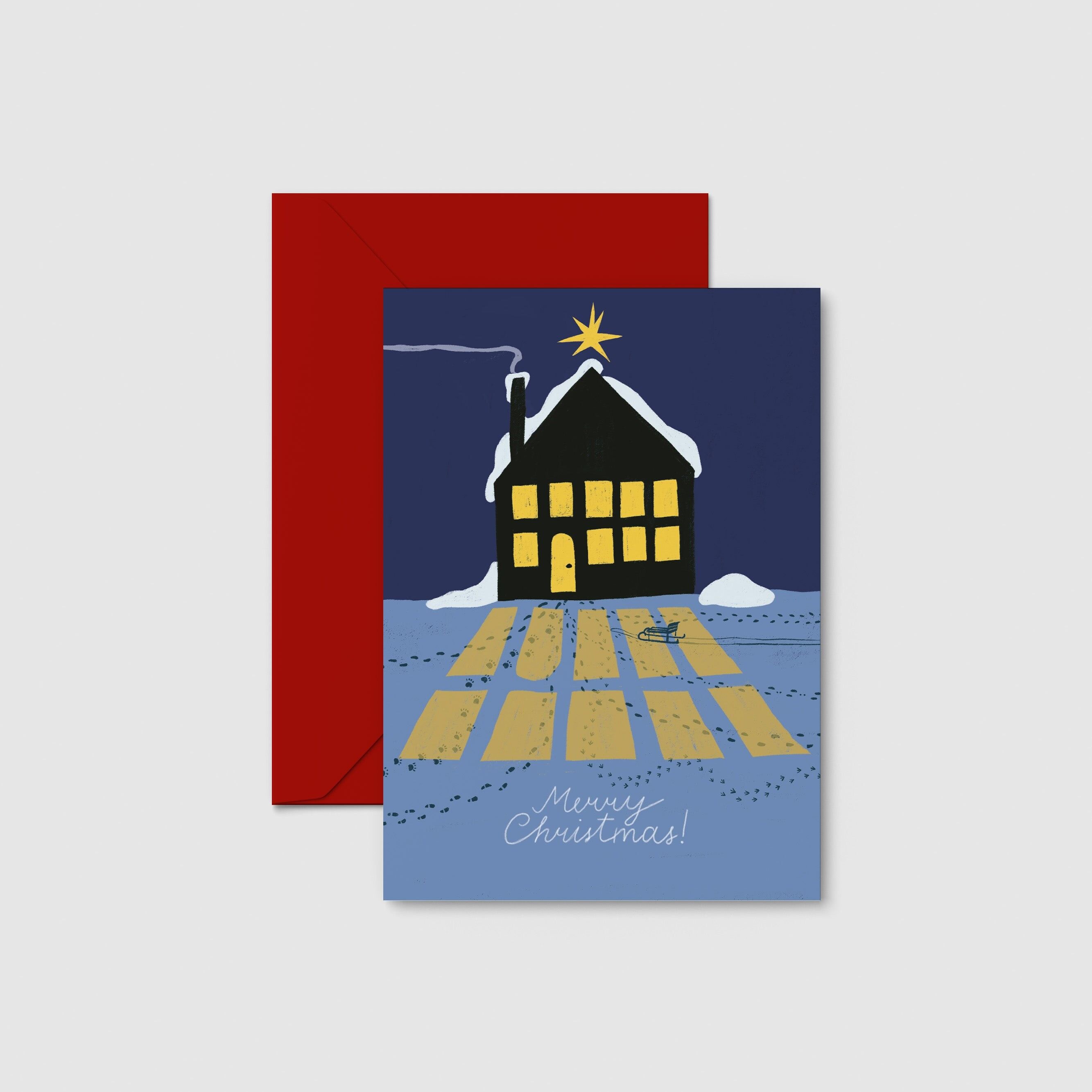 Postkarte „Kleines Weihnachtshaus“