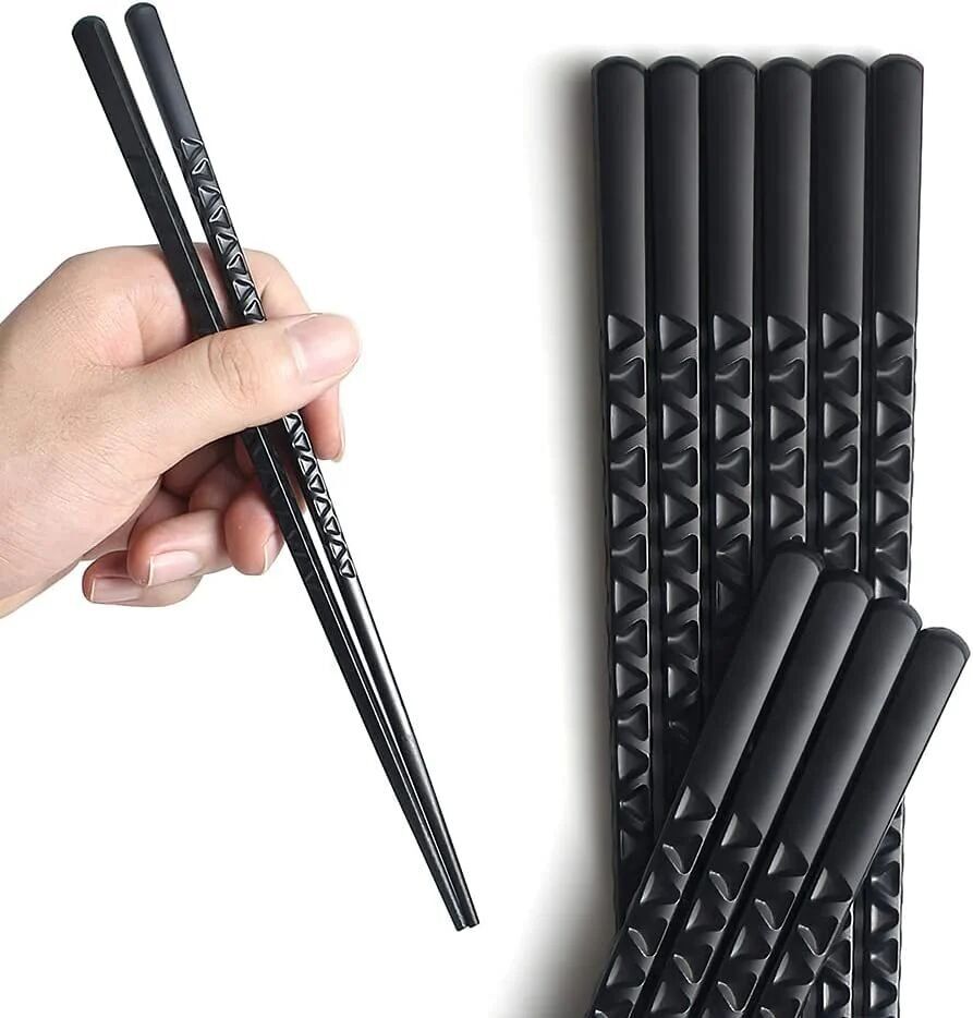 Palillos reutilizables de fibra de vidrio – Palillos antideslizantes para comer – Apto para lavavajillas – 24 cm (2 pares)