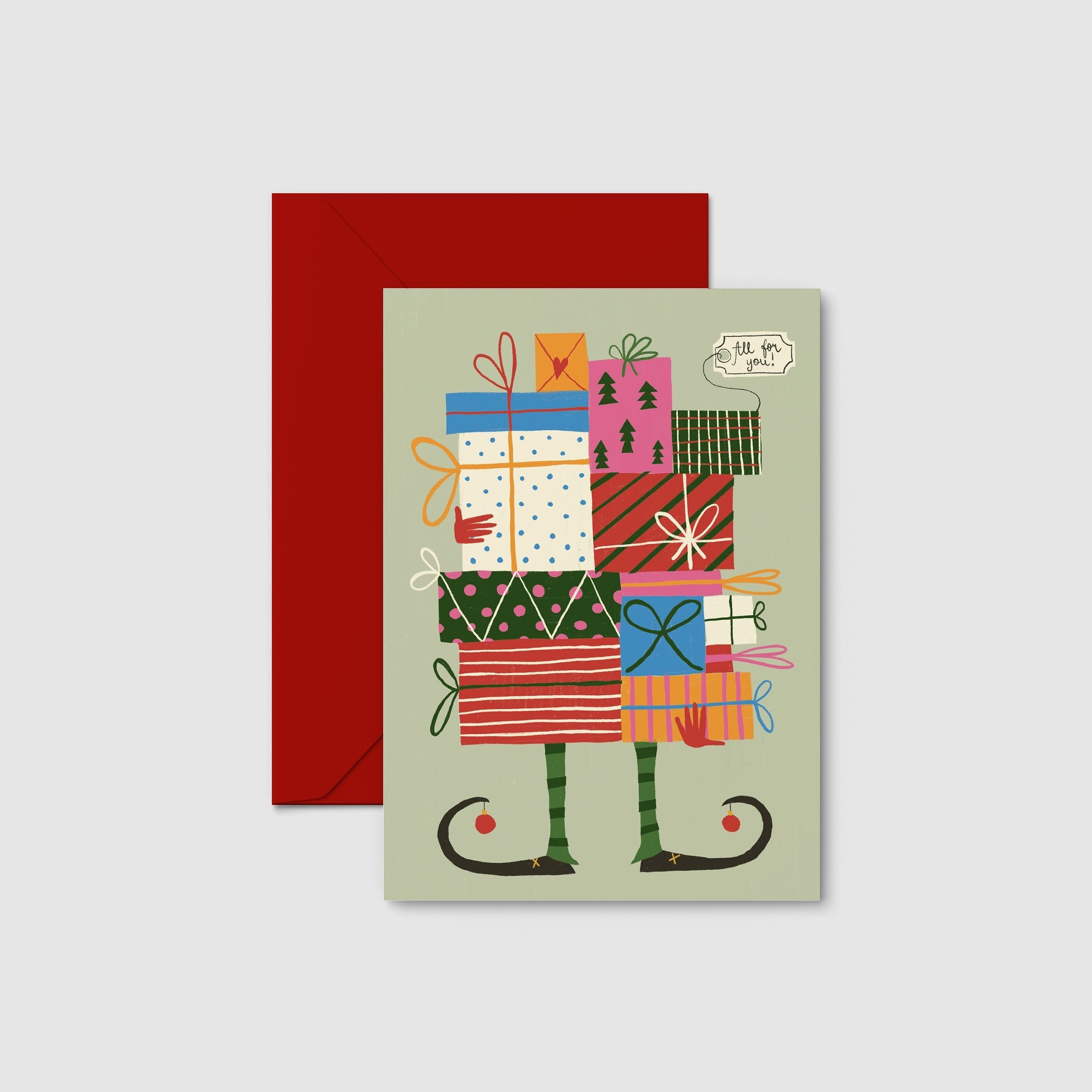 Postkarte „Geschenküberladung“