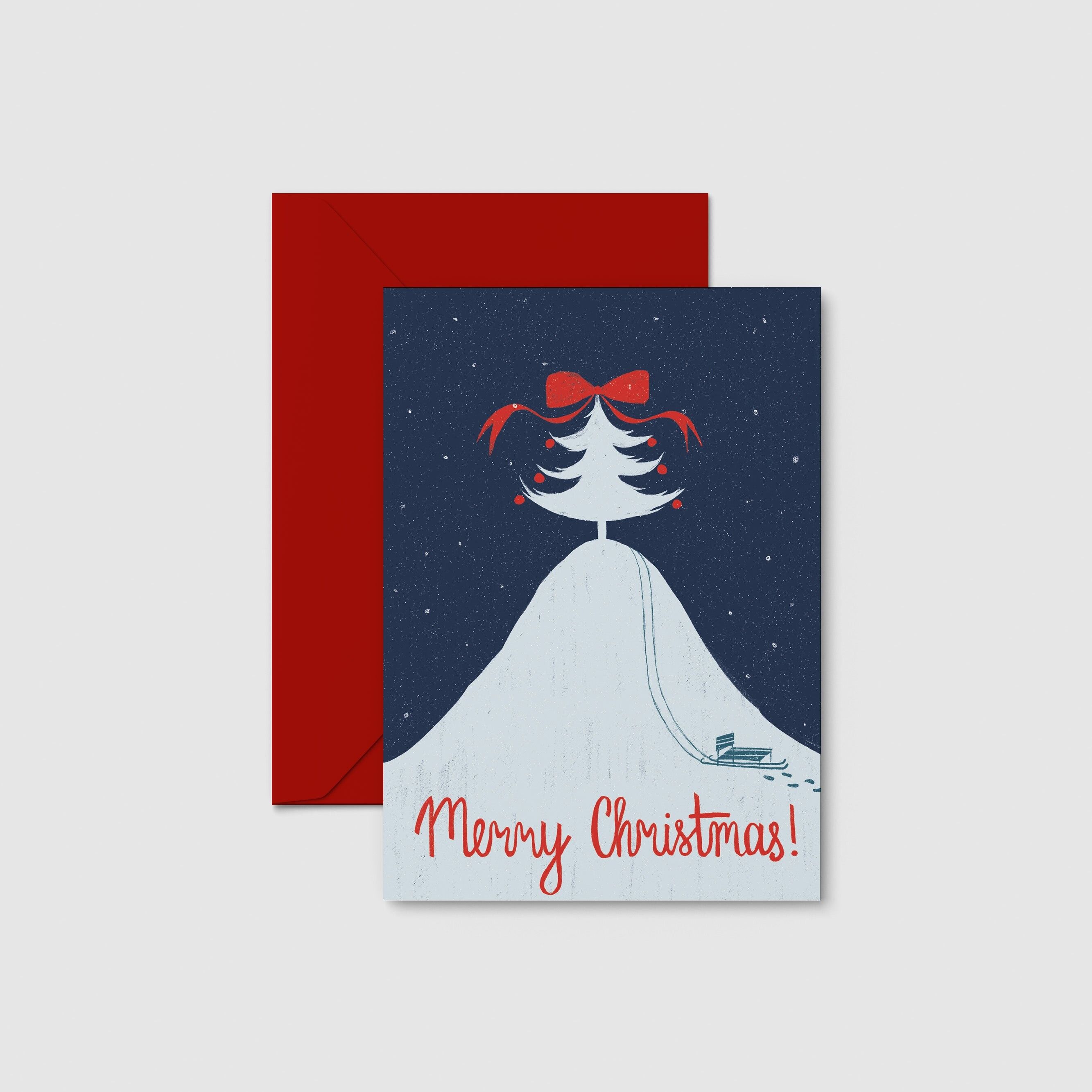 Postkarte „Vintage-Weihnachtsbaum“