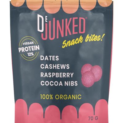 Dejunked Snack Bites BIO - Himbeere, Kakaonibs, Mandelprotein
