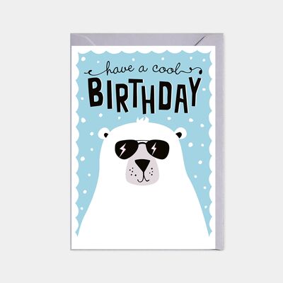 Birthday card - cool polar bear