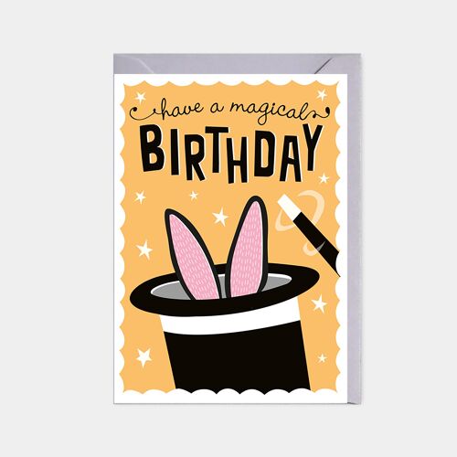 Birthday card -  magic bunny