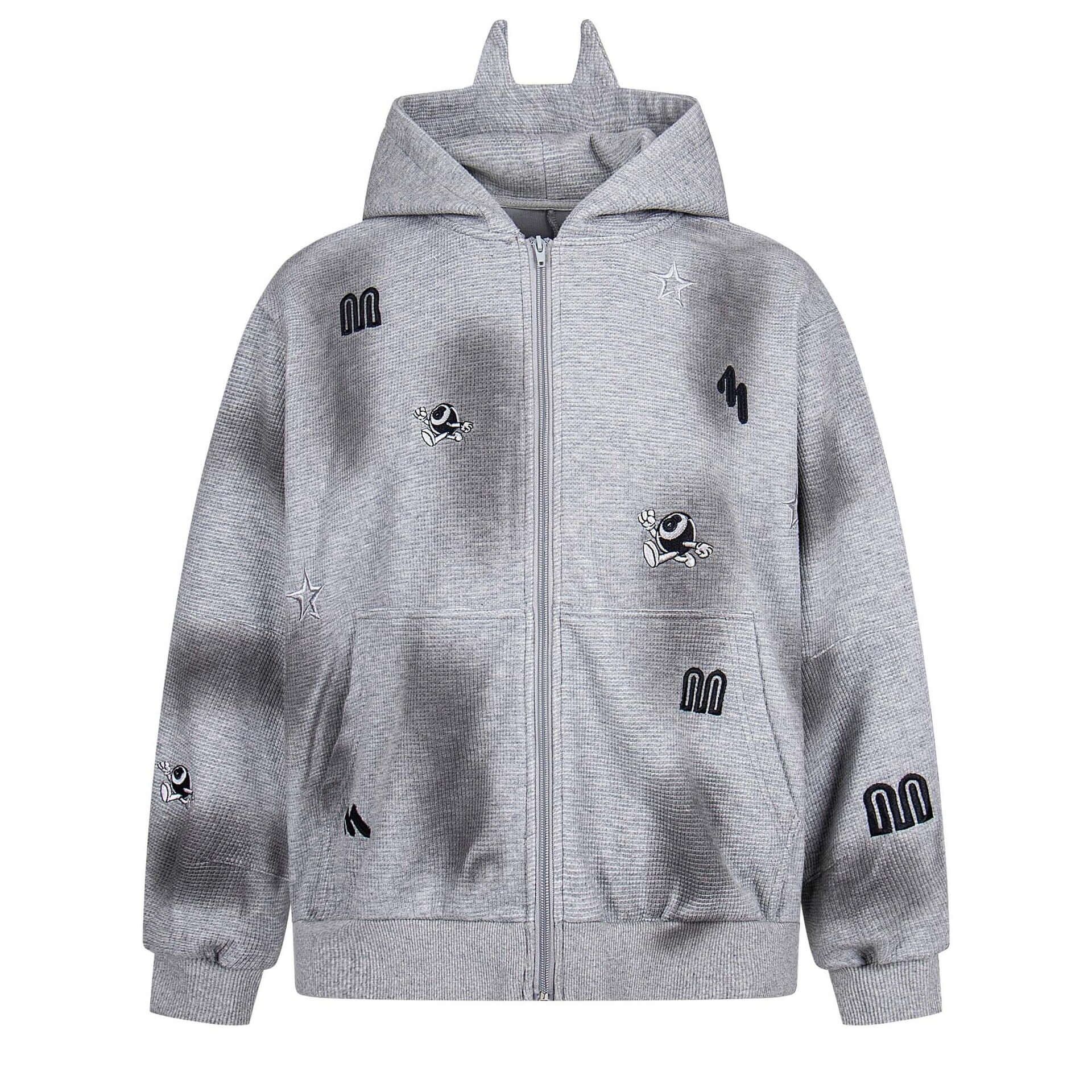 Buy wholesale Retro Patchwork Zip Up Hoodie – Loose Fit