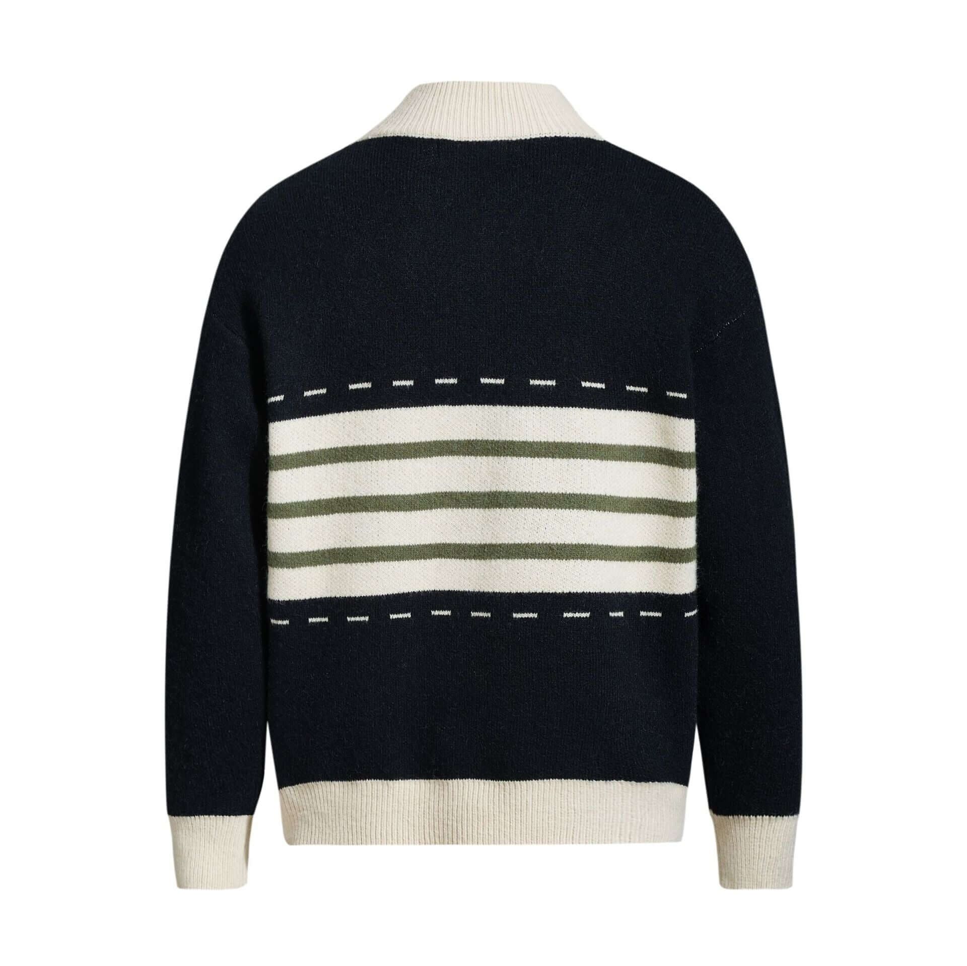 Buy wholesale High Neck Stripe Jacquard Cardigan