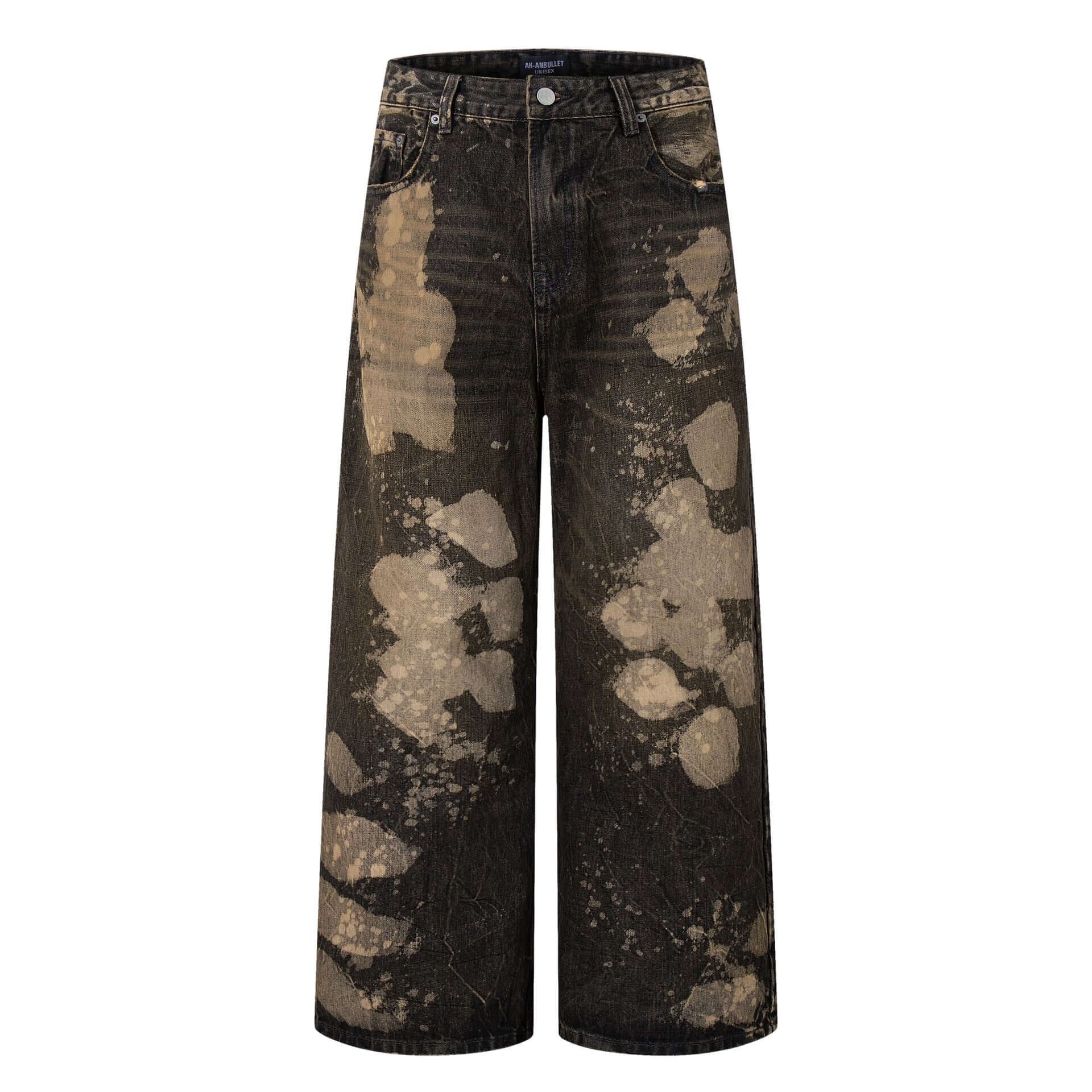 Washed Retro Loose Fit Denim Pants
