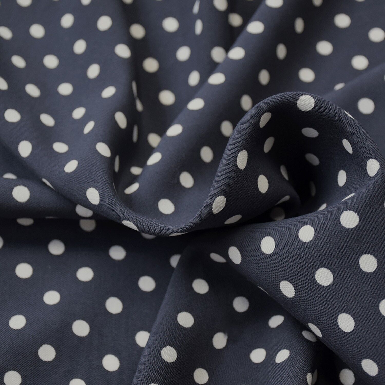 Tessuto in viscosa Pois Antracite