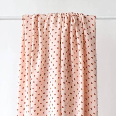 Viscose fabric Dots Eglantine - Nude