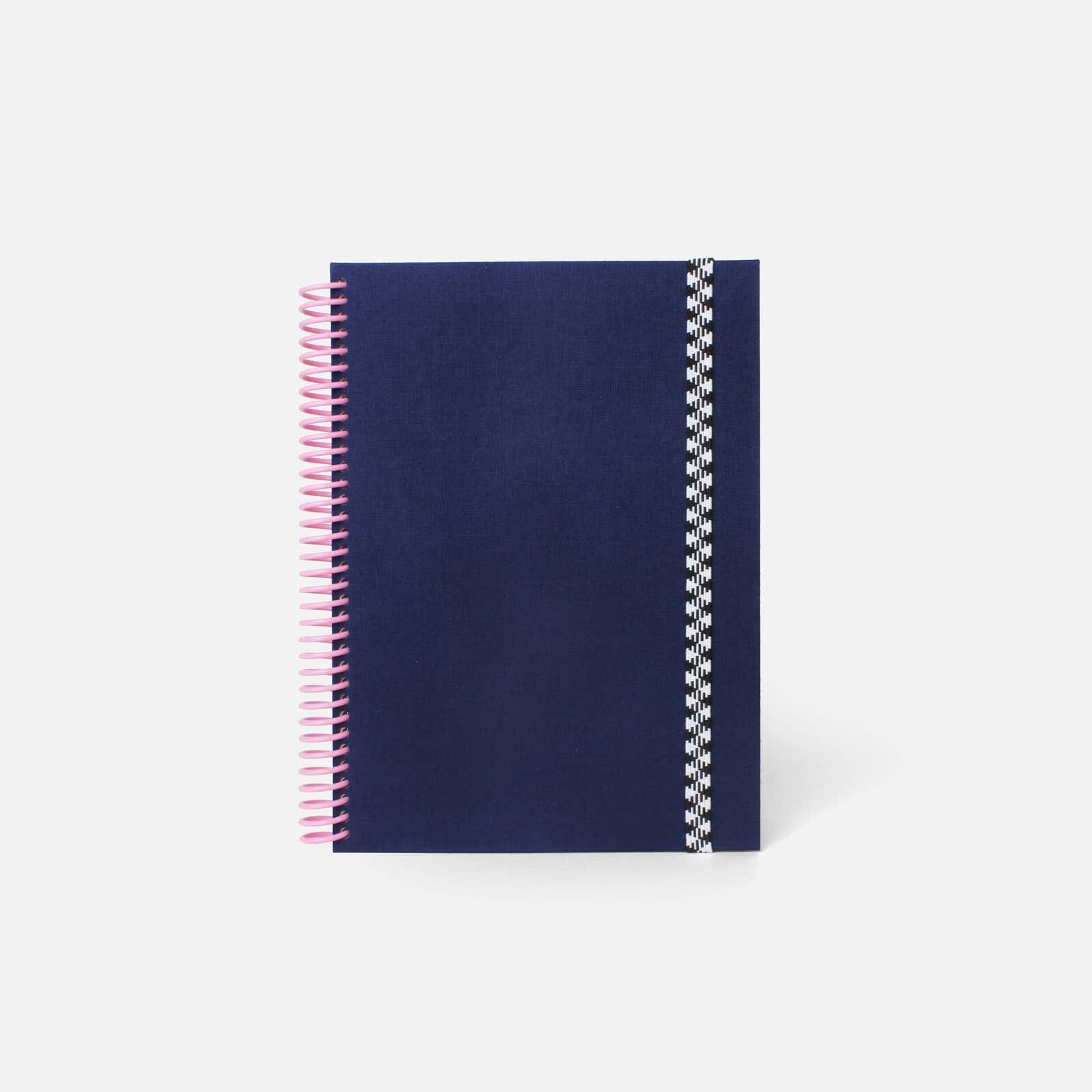 A5 Stoffnotizbuch – Dunkelblau