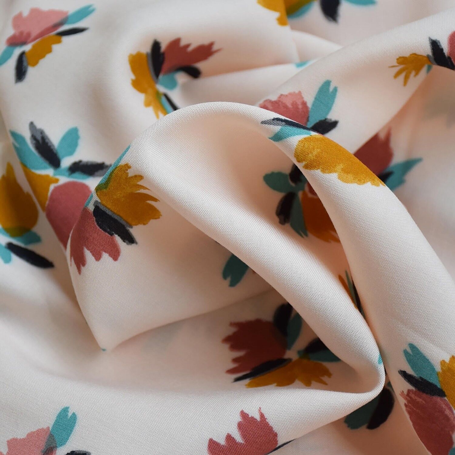 Tessuto in viscosa Fiori di campo - Nudo