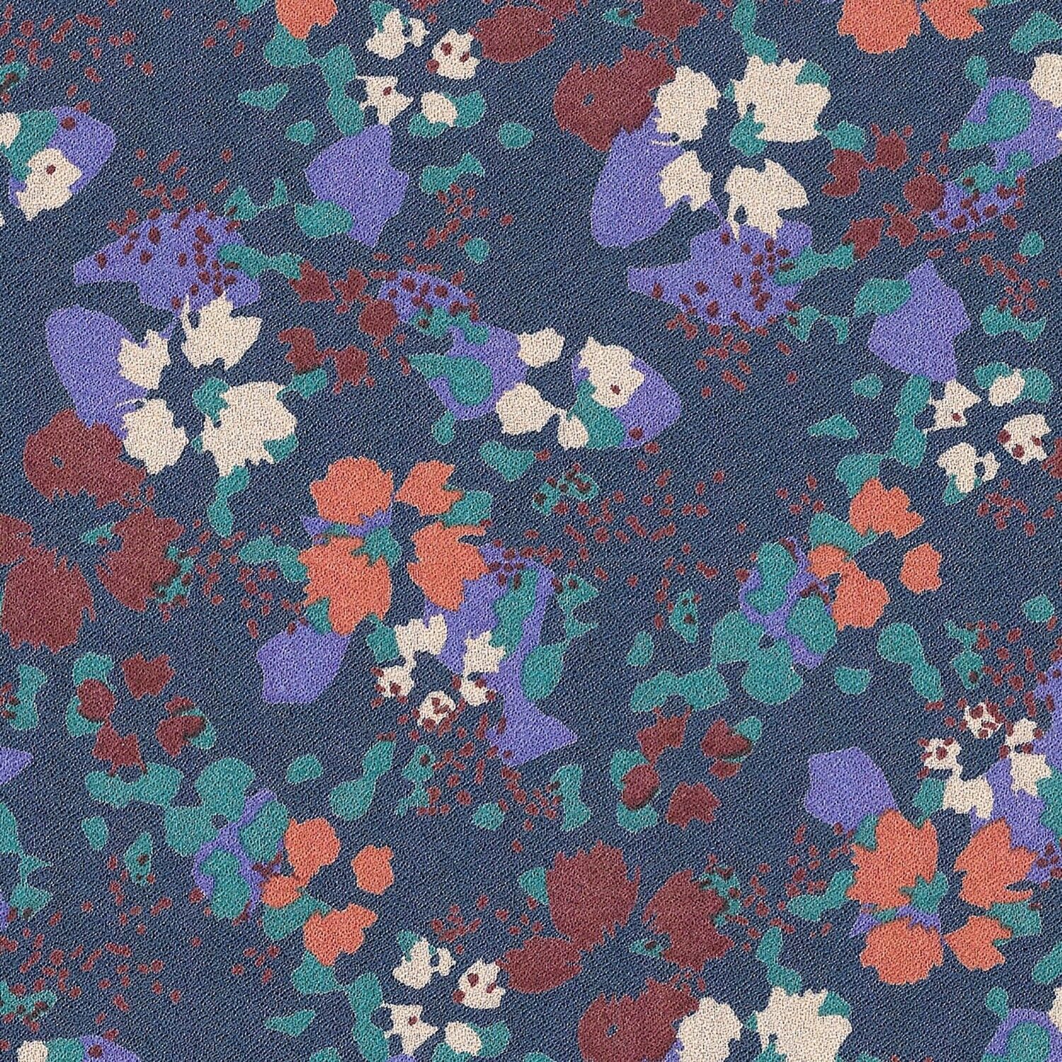 Tessuto crepe di viscosa Primerose - Navy