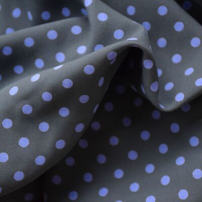 Viscose fabric Dots Anthracite / Iris