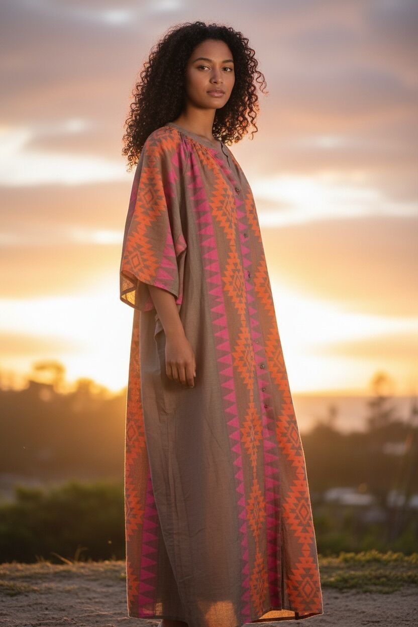 Boho-Hemdkleid aus gewebter Baumwolle – 5er-Packung