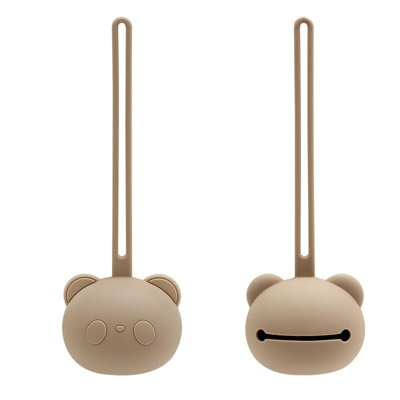 Silicone pacifier holder bear – Sand