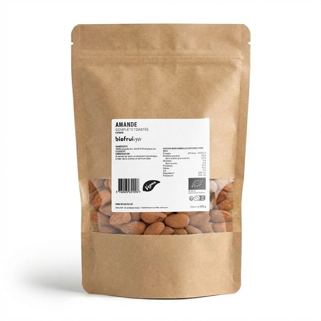 Amande d'Espagne complète toastée | Sachet zip 500 g