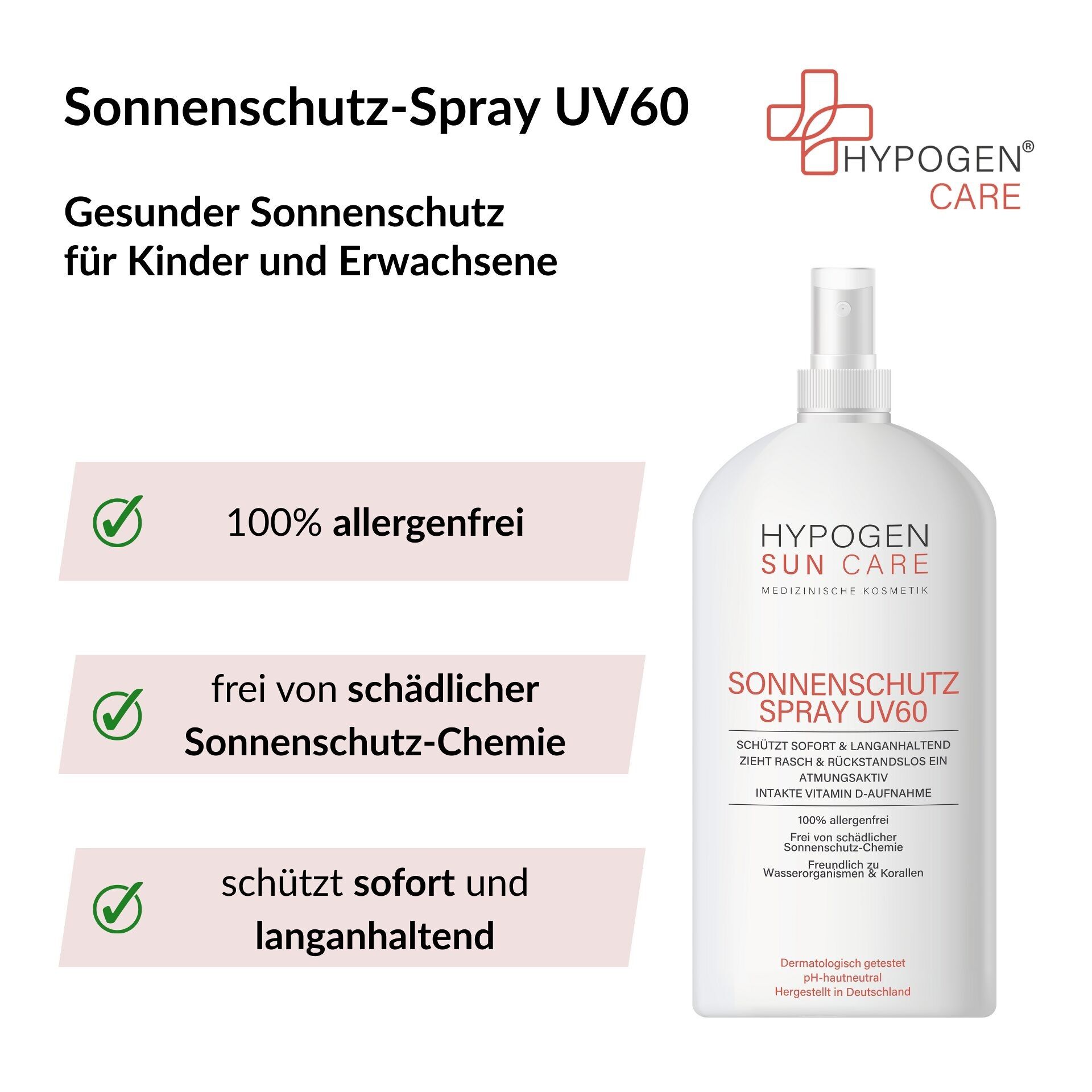 Sunscreen spray UV60 - 100% allergen-free